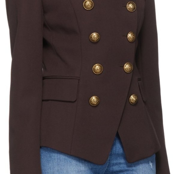 NWT BALMAIN Brown Grain De Poudre 8-Button Jacket - Picture 8 of 16